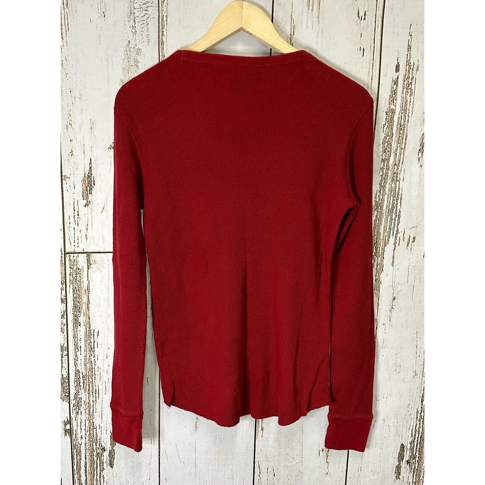 American Eagle Burgundy Red Thermal Long Sleeve T-Shirt - Picture 3 of 4